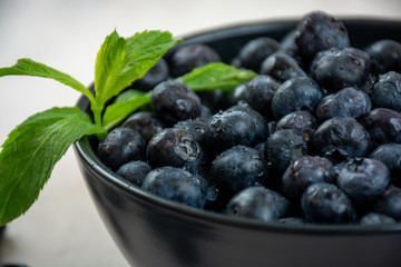 Fresh blueberries in a bowl
