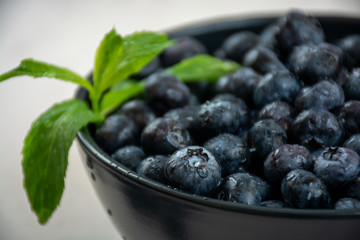 Fresh blueberries in a bowl