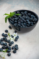 Fresh blueberries in a bowl
