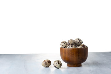 Quail eggs in a bowl