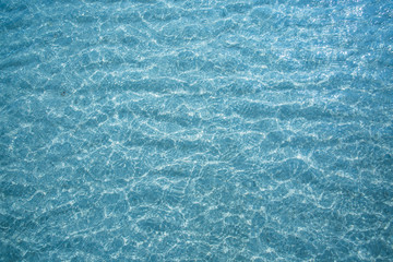 Blue sea transparent