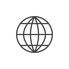 World grid outline icon. linear style sign for mobile concept and web design. Globe simple line vector icon. Symbol, logo illustration. Pixel perfect vector graphics