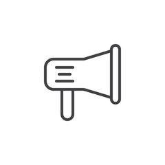 Megaphone outline icon. linear style sign for mobile concept and web design. Loudspeaker simple line vector icon. Announcement symbol, logo illustration. Vector graphics