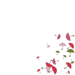 Pretty summer background with umbrellas. Umbrellas In Cartoon Free Style. Pattern Art Illustration Vector