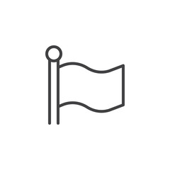 Flag outline icon. linear style sign for mobile concept and web design. goal flag achievement simple line vector icon. Symbol, logo illustration. Pixel perfect vector graphics