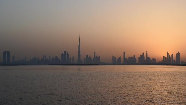 Dubai Skyline. Sunset