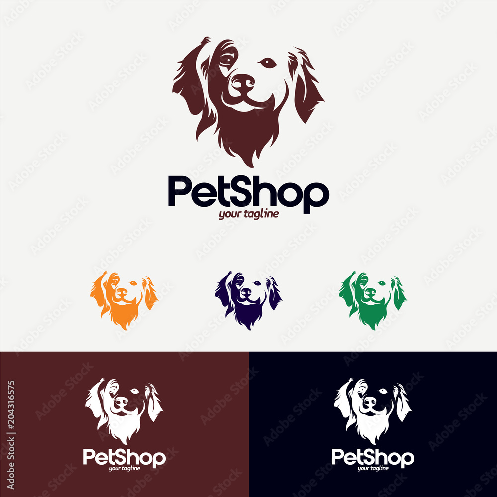 Sticker Dog Logo Designs Template