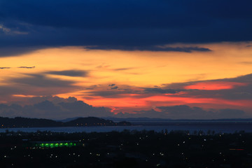 Beautiful sky on twilight time