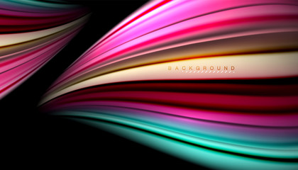 Abstract wave lines fluid color stripes