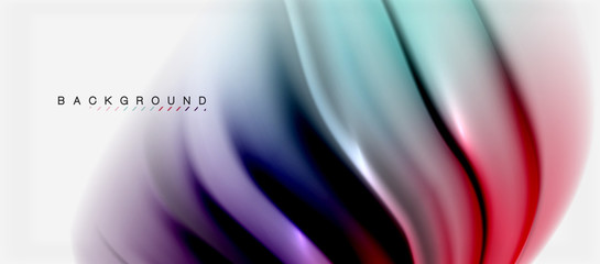 Blurred fluid colors background, abstract waves lines, vector illustration