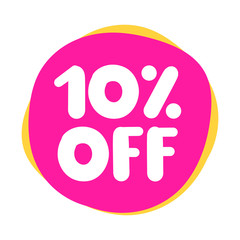 10% off. Vector illustration on white background.