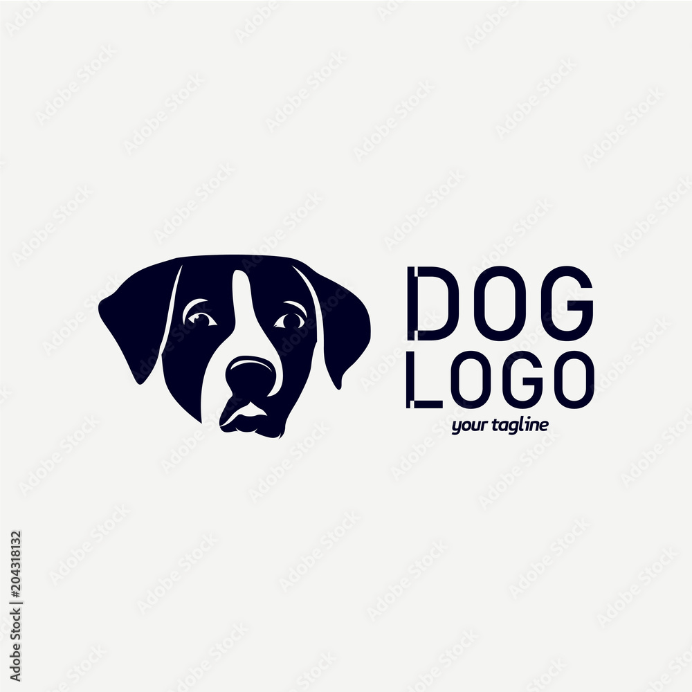 Sticker dog logo designs template