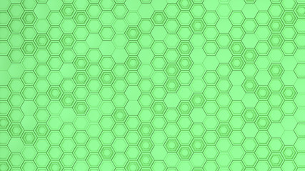 Abstract 3d background made of green hexagons