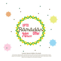 Ramadan sale offer banner design. Promotion poster, voucher, discount, label, greeting card of Ramadan Kareem and Eid Mubarak celebration. background vector illustration
