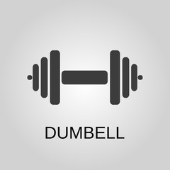 Dumbbell icon. Dumbbell symbol. Flat design. Stock - Vector illustration