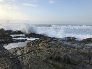 Early morning on the rocky beach of Margate