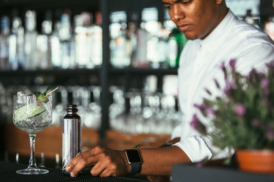 Cocktail prepared by an expert bartender