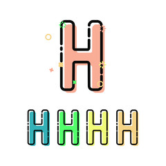 Letter h Children font in mbe style