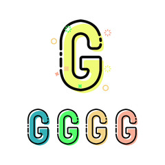 Letter g Children font in mbe style