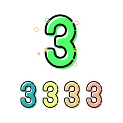 Letter 3 Children font in mbe style