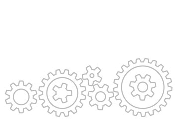 Mechanism system cogwheels. White gears background.  technology and engineering. digital concept