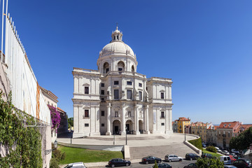 Fototapeta na wymiar Lisbon, Portugal. Panteao Nacional aka Santa Engracia Church. The National Pantheon, a 17th century baroque monument