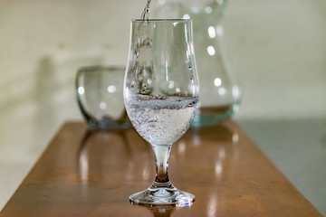 water into a glass
