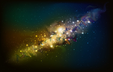 Abstract open space background. Starfield, universe, nebula in galaxy. Vector illustration