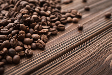 Closeup of natural coffee beans
