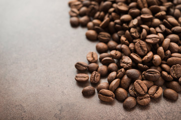Closeup of natural coffee beans