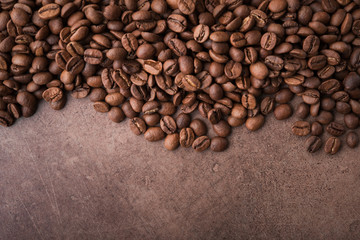 Closeup of natural coffee beans