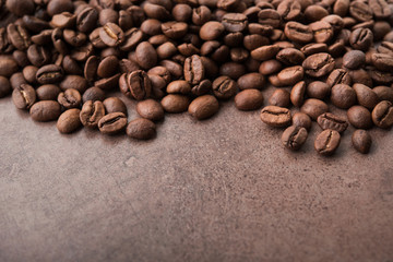 Closeup of natural coffee beans
