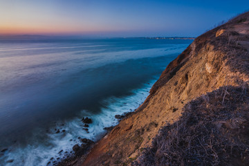 Fototapeta na wymiar Palos Verdes Cliffs After Sunset