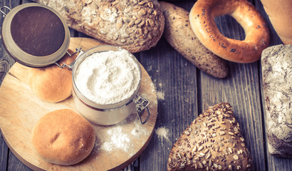 diverse fresh bread