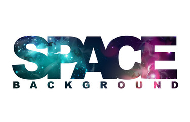 Space sign with space background inside. Abstract open space background. Starfield, universe, nebula in galaxy.