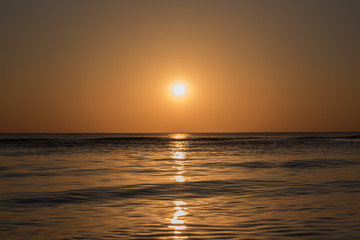 Sunset in Baltic sea at Latvia coast.