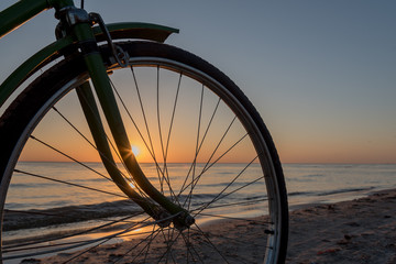 Fototapeta na wymiar Sunset in Baltic sea at Latvia coast.