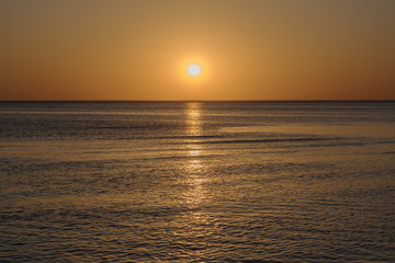 Sunset in Baltic sea at Latvia coast.