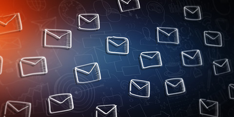 Hand-drawn contacts and emails sketch