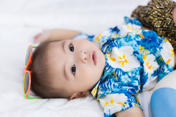 Asia kid with summer concept. Songkran festival concept at Thailand