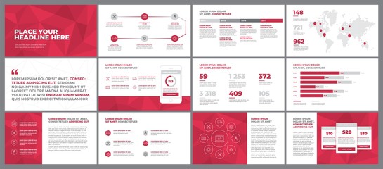 Presentation templates elements. Use in corporate report, advertising and annual report.