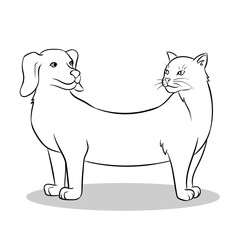 Cat dog fake animal coloring vector illustration