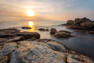 Beautiful landscape sunset over sea