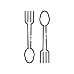 restaurant logo. spoon and fork icon. symbol. vector eps 08.