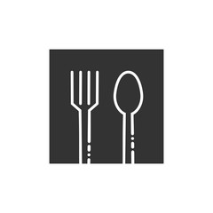 restaurant logo. spoon and fork icon. symbol. vector eps 08.