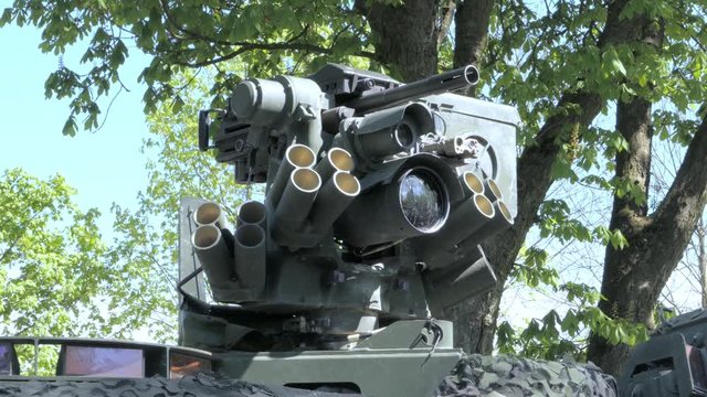 GIZYCKO, POLAND - APRIL 2018: military shows opening season, rosomak