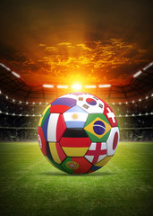 Fototapeta premium Soccer ball in the stadium
