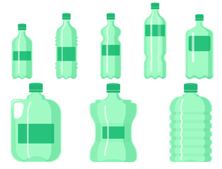 Plastic water bottle vector blank nature clean liquid aqua fluid blank template silhouette template illustration.