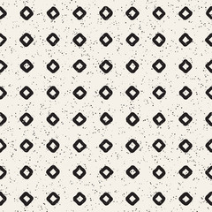 Hand drawn style ethnic seamless pattern. Abstract grungy geometric background in black and white.