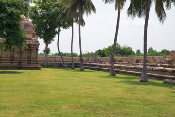 Ruins of the cloisters around Brihadisvara Temple, Gangaikondacholapuram, Tamil Nadu, India